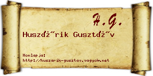 Huszárik Gusztáv névjegykártya